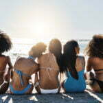 group of girls with confident body image