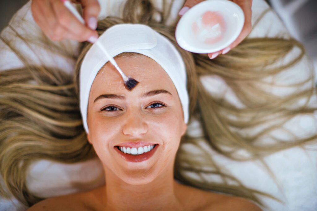 Woman getting a chemical peel